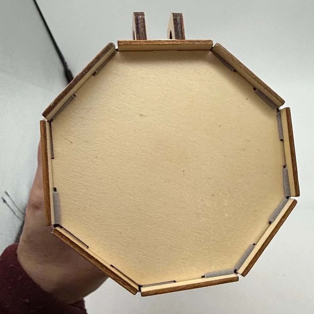 Unique Wood Hexagon Lantern LED‎ Light Decorative Table Lamp convertible fun